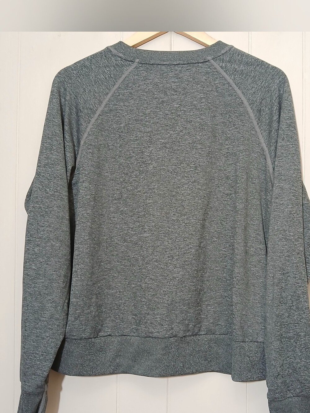 Quince Flowknit Pullover Crew Top Gray Heather - Picture 3 of 8